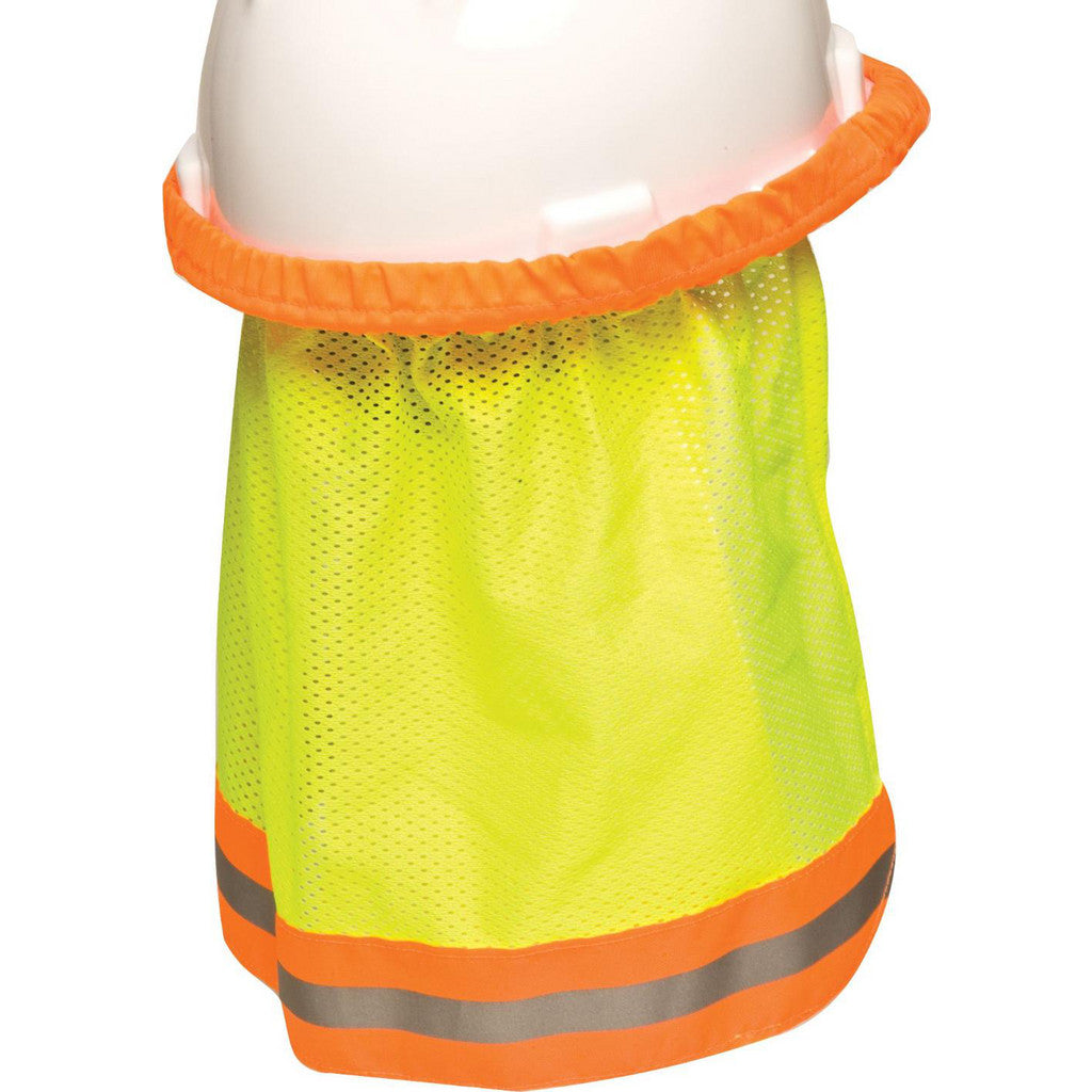 MSA 10098032 Hard Hat Neck Shade: Mesh, Green & Yellow, Use with SunShade Hard Hat
