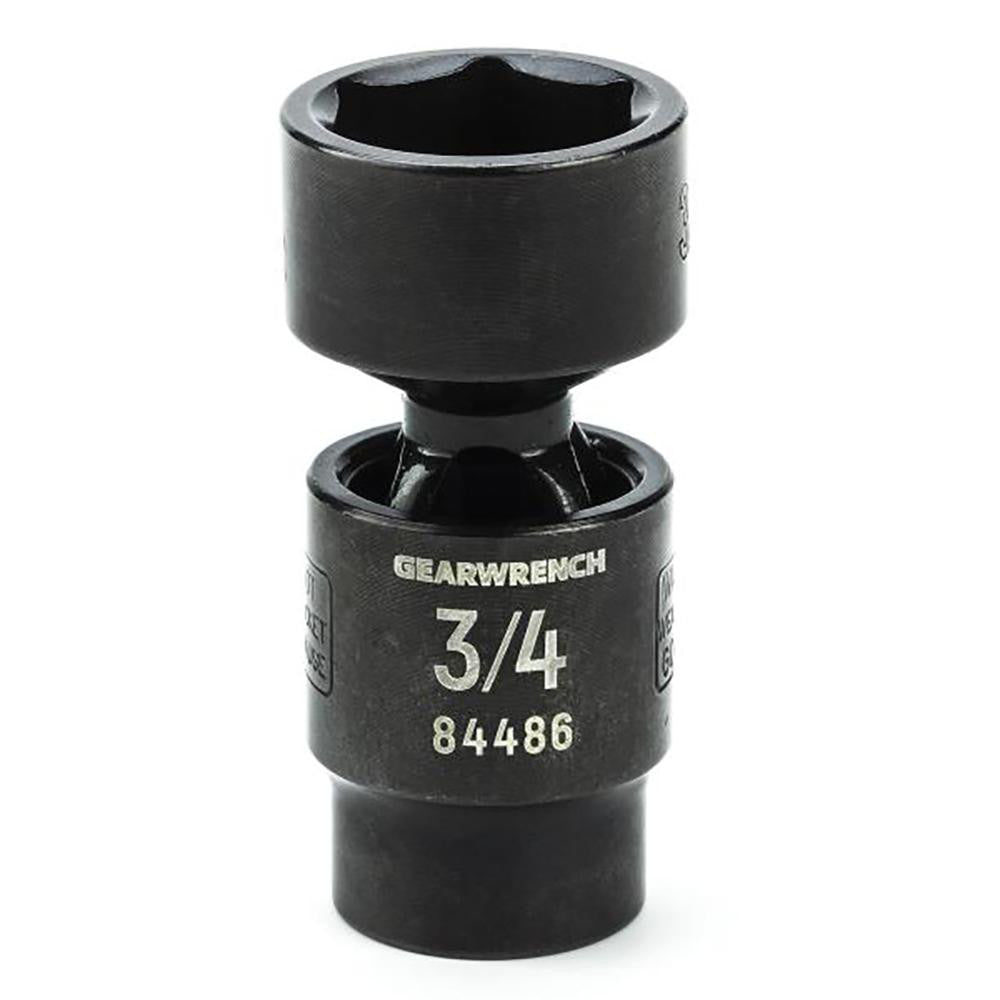 GEARWRENCH 84486 Impact Socket: 3/8" Drive, 3/4" Socket, Hex Drive