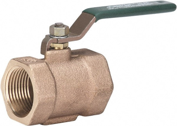 Milwaukee Valve BB2-100-12 Full Port Bi-Directional Manual Ball Valve: 1/2" Pipe, Full Port