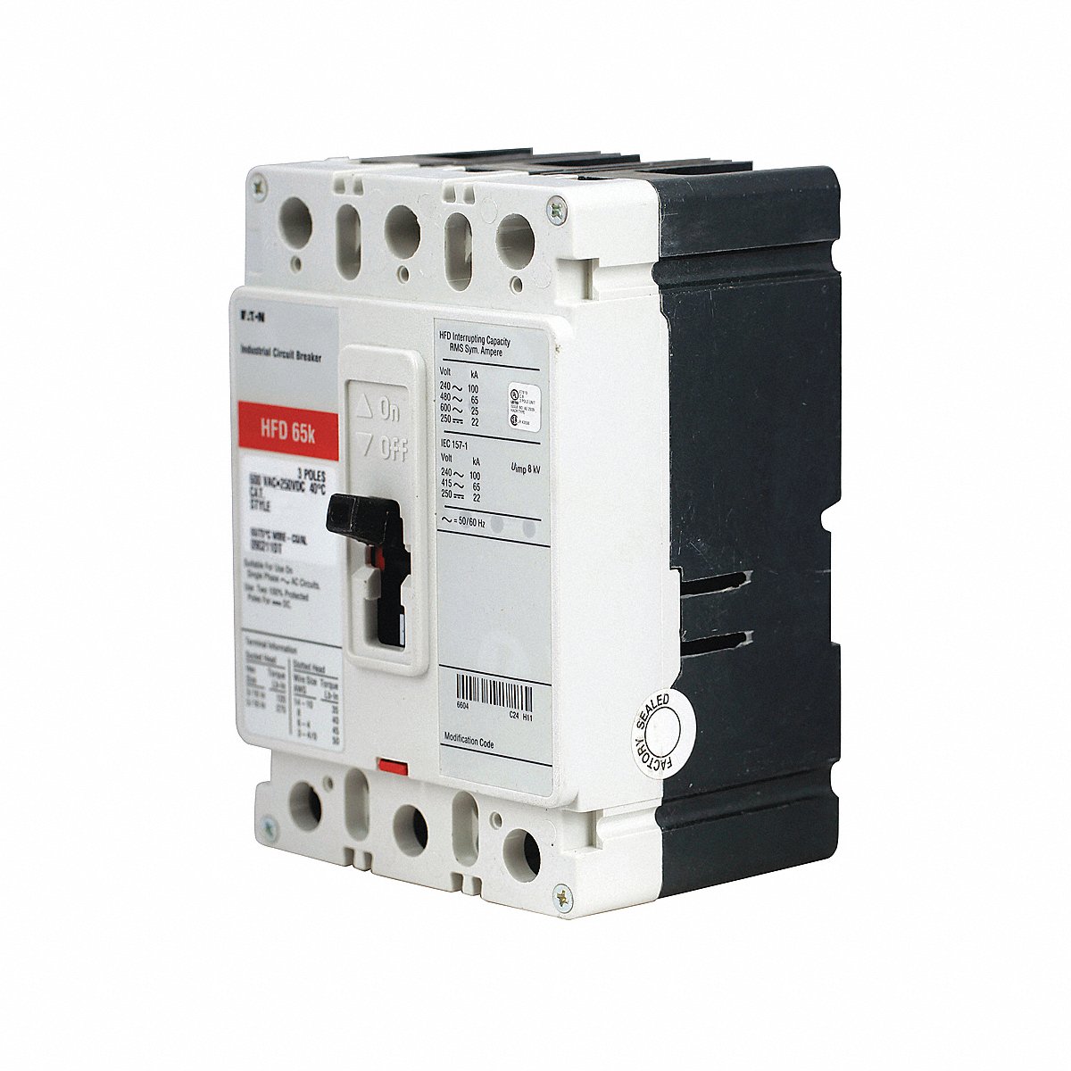 Eaton Circuit Breaker 25 A 3 P 600 VAC HFD (HFD3025)