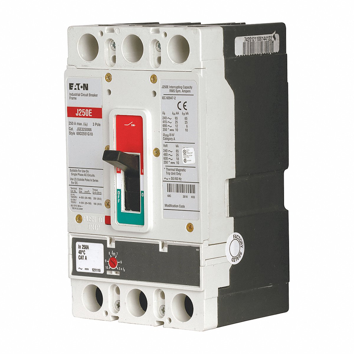 Eaton Circuit Breaker 200 A 3 P 600 VAC JG (JGE3200FAG)
