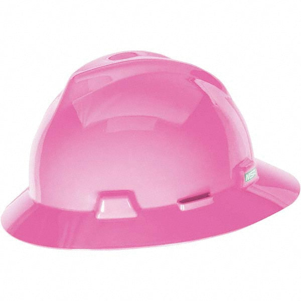 MSA 10156373 Hard Hat: Impact Resistant, V-Gard Slotted Cap, Type 1, Class E, 4-Point Suspension