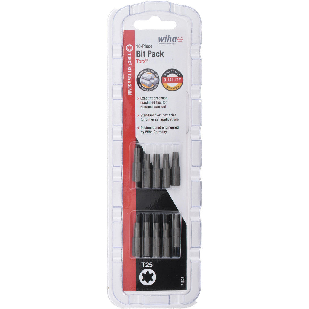 Wiha 71525 1/4" Drive T25 Torx Screwdriver Bit