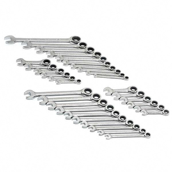 GEARWRENCH 39327 Combination Wrench Set: 32 Pc, 1/4 in - 13/16 in & 8 mm - 17 mm Wrench, Inch & Metric