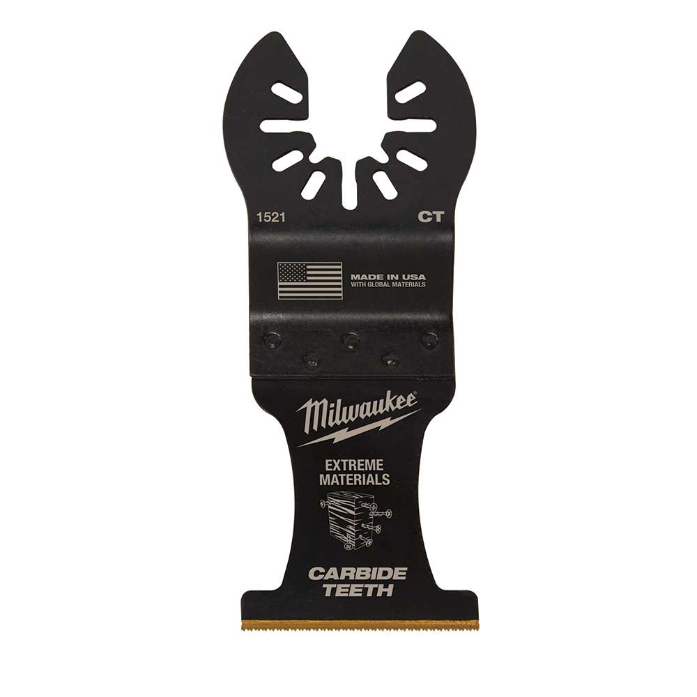 Milwaukee Tool 49-25-1525 1-3/8" Carbide Teeth Multi-Material Universal Fit Oscillating Multi-Tool Blade, 5-Pack