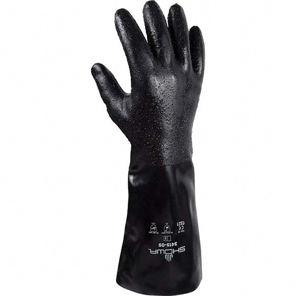 SHOWA 3415-08 Chemical Resistant Gloves: SHOWA Size Small, 14.00 mil, Neoprene, Supported, General Purpose Chemical Resistant Gloves