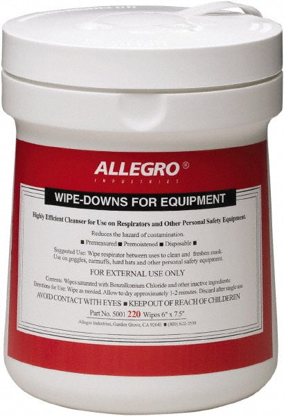 Allegro 5001 Facepiece Respirator Cloth Cleaning Wipes: