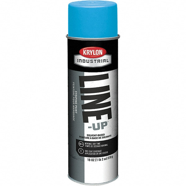 Krylon K00830208 Industrial LINE-UP Solvent-Based Pavement Striping Aerosol Paint, Flat, Accessibility Blue, 18 oz