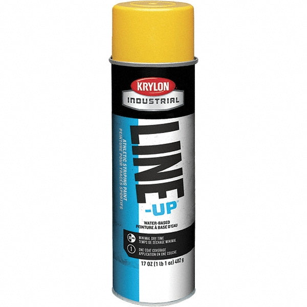 Krylon K00830608 Industrial LINE-UP Athletic Field Striping Aerosol Paint, Flat, Athletic Yellow, 17 oz