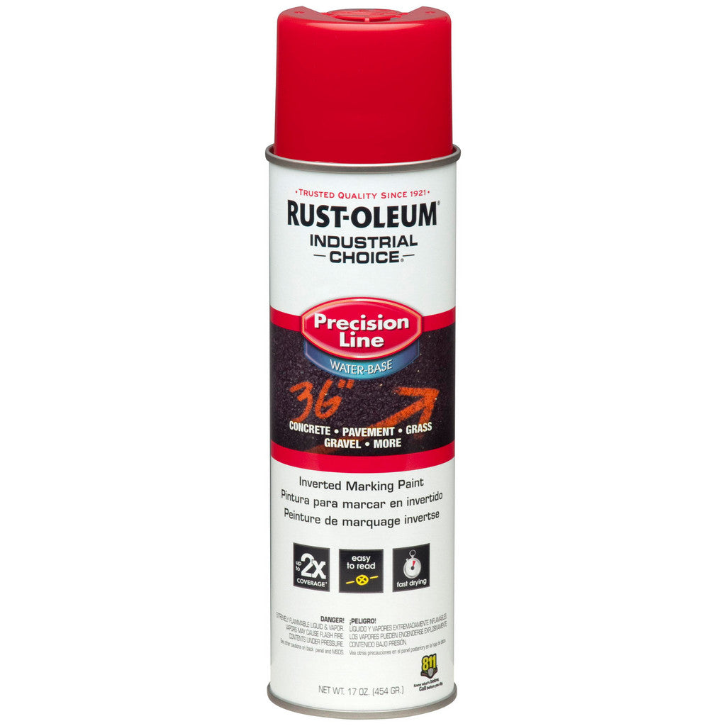 Rust-Oleum 203038 Industrial Choice M1800 Inverted Marking Spray Paint, Safety Red, 17 oz