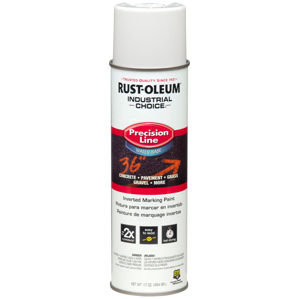 Rust-Oleum 203039 Industrial Choice M1800 Inverted Marking Spray Paint, White, 17 oz (Pack of 12)