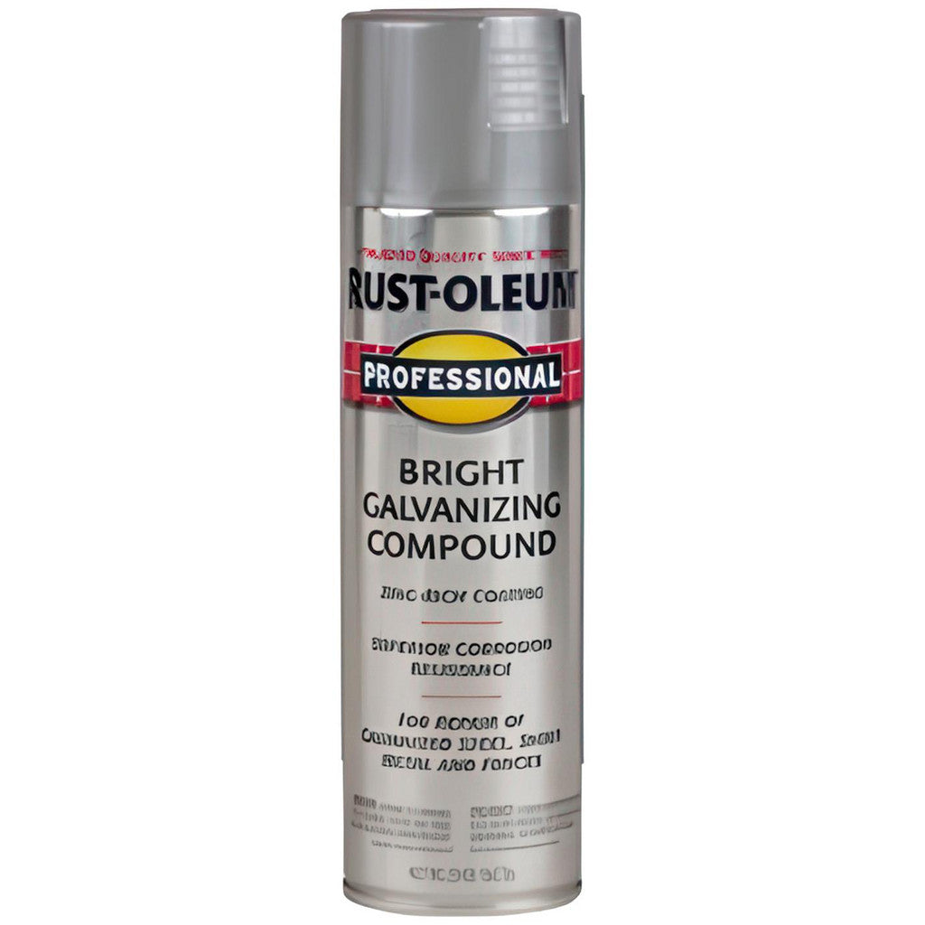 Rust-Oleum 7584838 Professional Galvanizing Compound Spray Paint, Bright Gray, Flat, 15 oz