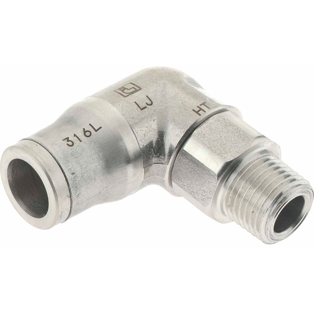 Legris 3889 08 11 Push-to-Connect Tube x MNPT x Tube x Male Elbow: NPT, 5/16" Tube OD