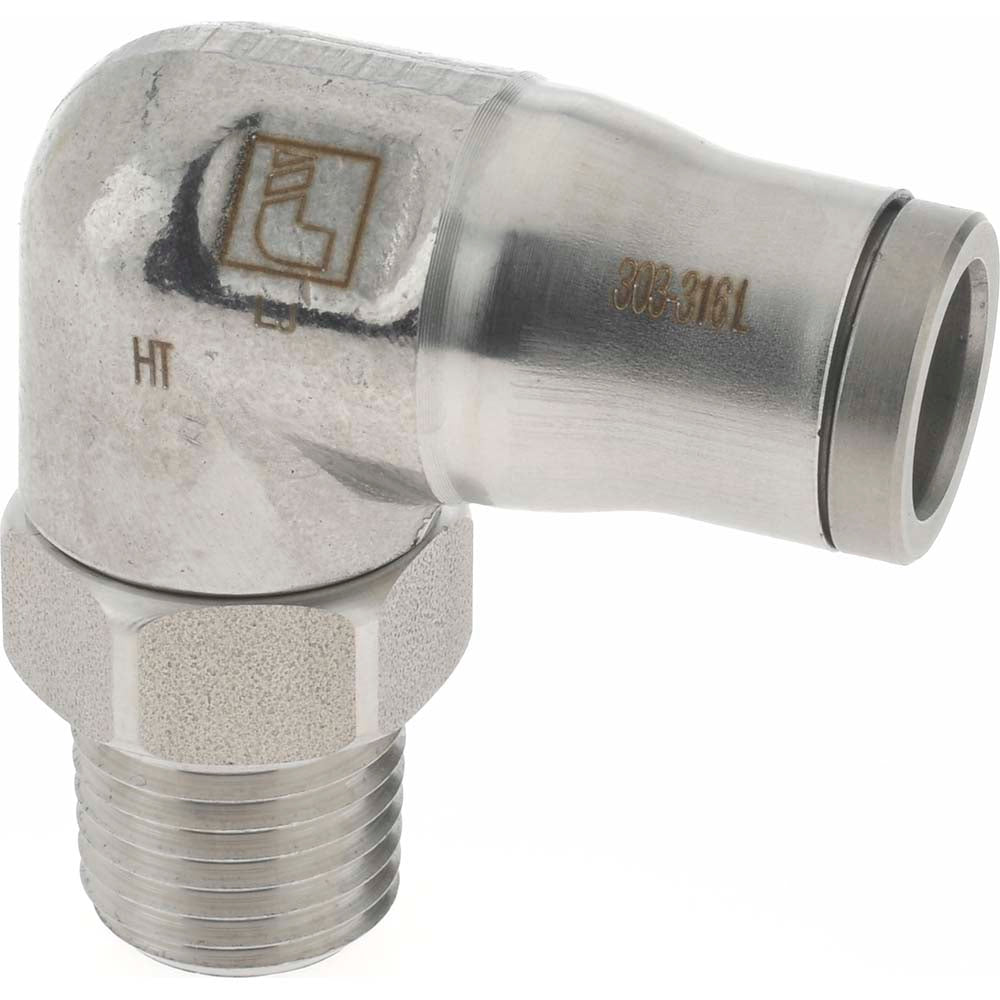 Legris 3889 60 14 Push-to-Connect Tube x MNPT x Tube x Male Elbow: NPT, 3/8" Tube OD