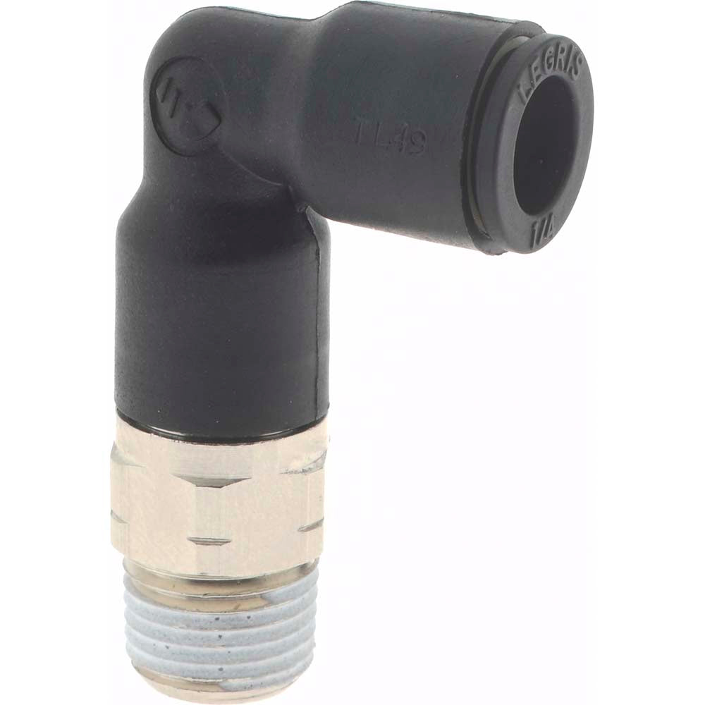 Legris 3129 56 11 Push-to-Connect Tube x MNPT Fitting: Extended Elbow, NPT, 1/4" OD