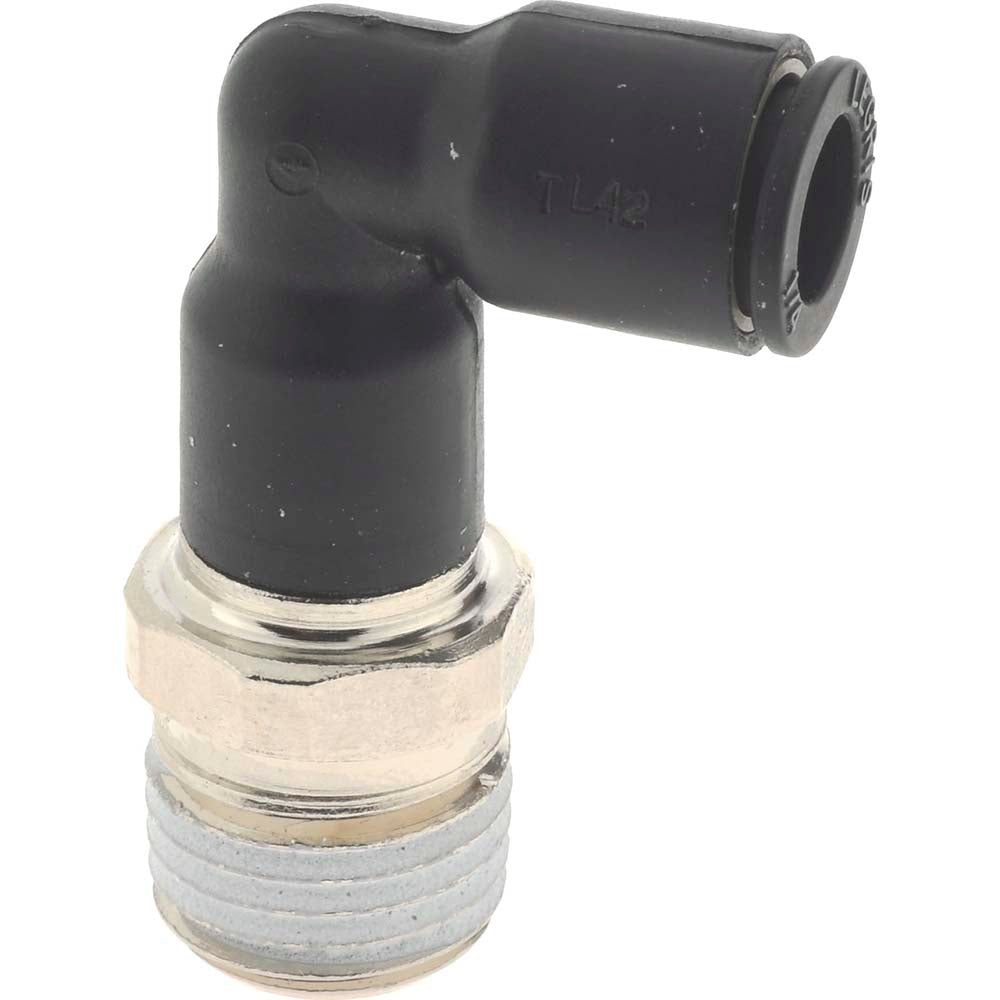 Legris 3129 56 14 Push-To-Connect Tube to Male NPT Tube Fitting: Extended Male Elbow, 1/4" Thread, 1/4" OD