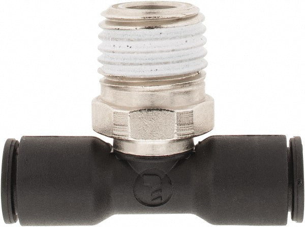 Legris 3108 56 14 Push-To-Connect Tube Fitting: Male Branch Tee, 1/4" Thread, 1/4" OD