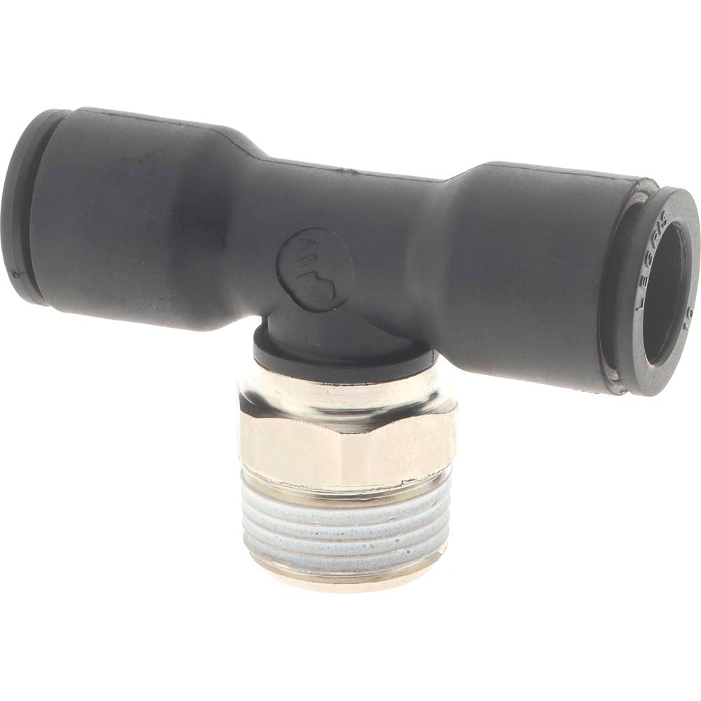 Legris 3108 10 17 Push-To-Connect Tube to Male BSPT Tube Fitting: Male Branch Tee, 3/8" Thread