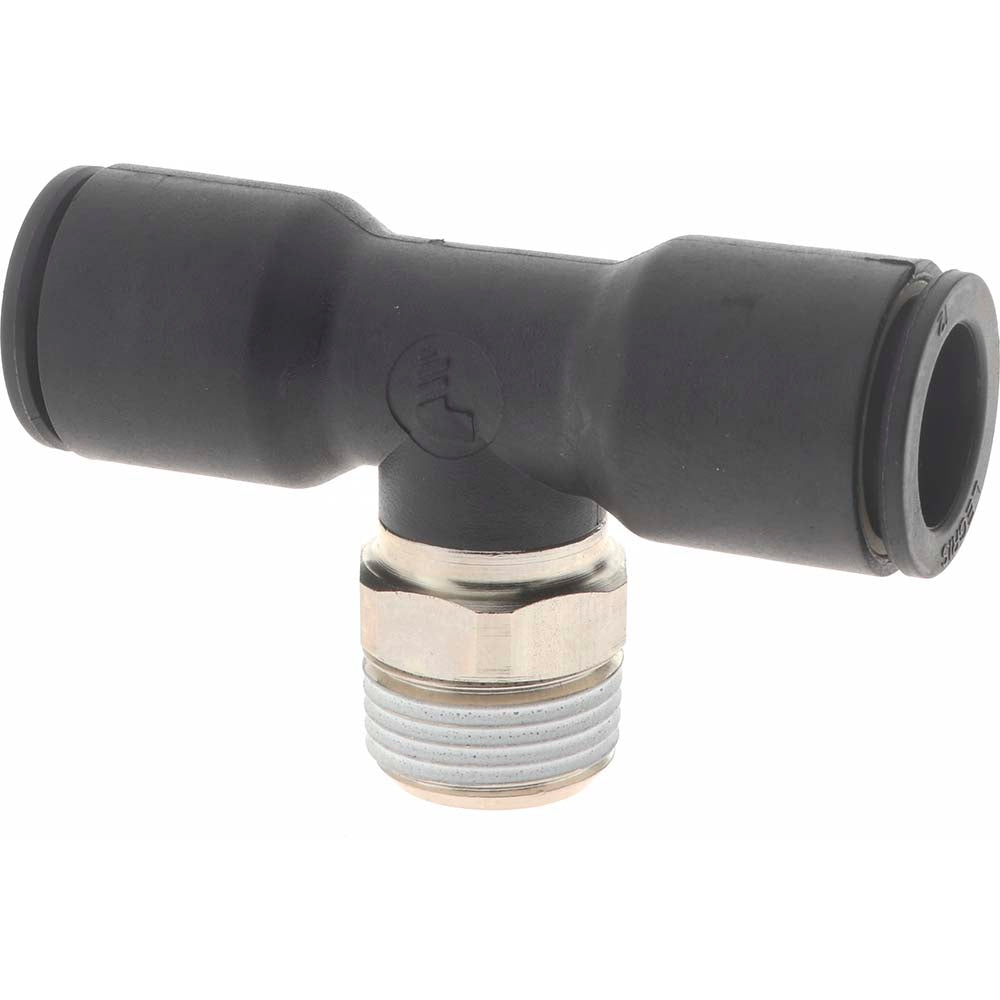 Legris 3108 12 17 Push-To-Connect Tube to Male BSPT Tube Fitting: Male Branch Tee, 3/8" Thread