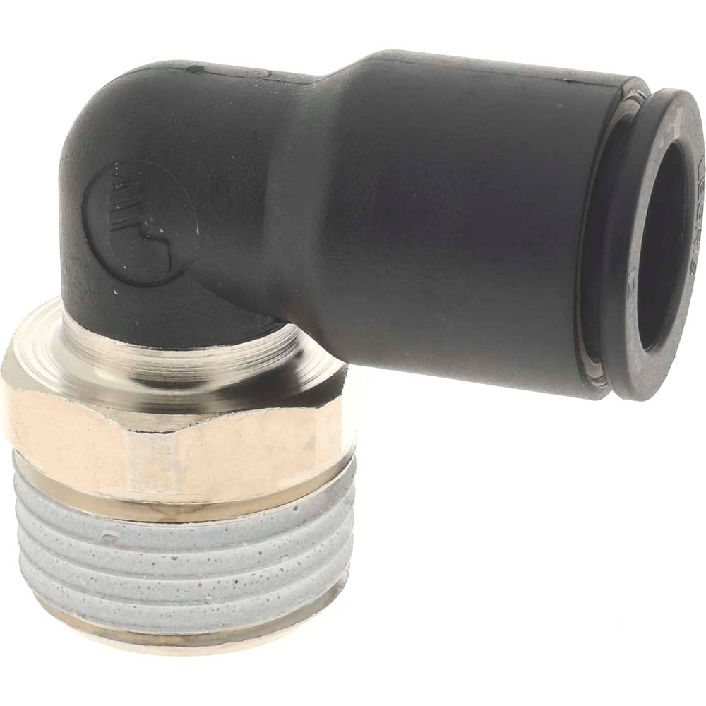 Legris 3109 12 21 Push-To-Connect Tube to Male BSPT Tube Fitting: Male Elbow, 1/2" Thread