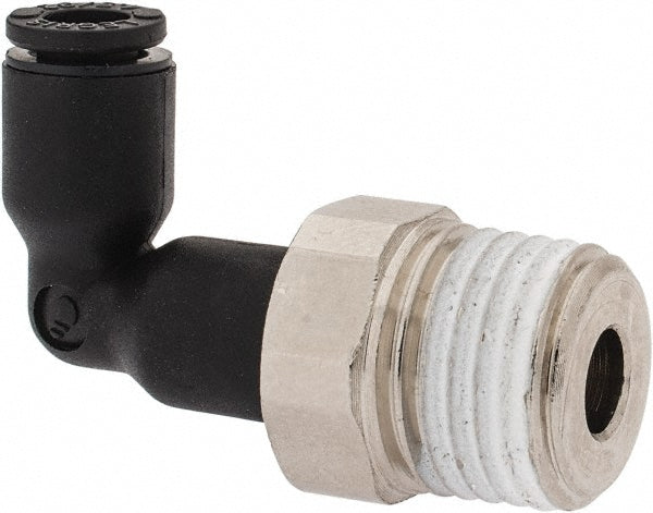 Legris 3129 04 13 Push-To-Connect Tube to Male BSPT Tube Fitting: Extended Male Elbow, 1/4" Thread