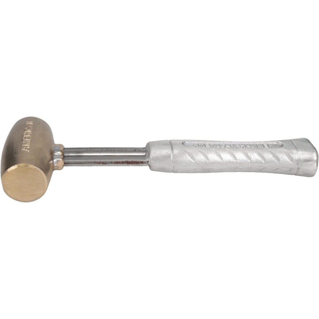 American Hammer AM3BRAG Non-Marring Hammer: 3 lb, 1-1/2" Face Dia, Brass Head