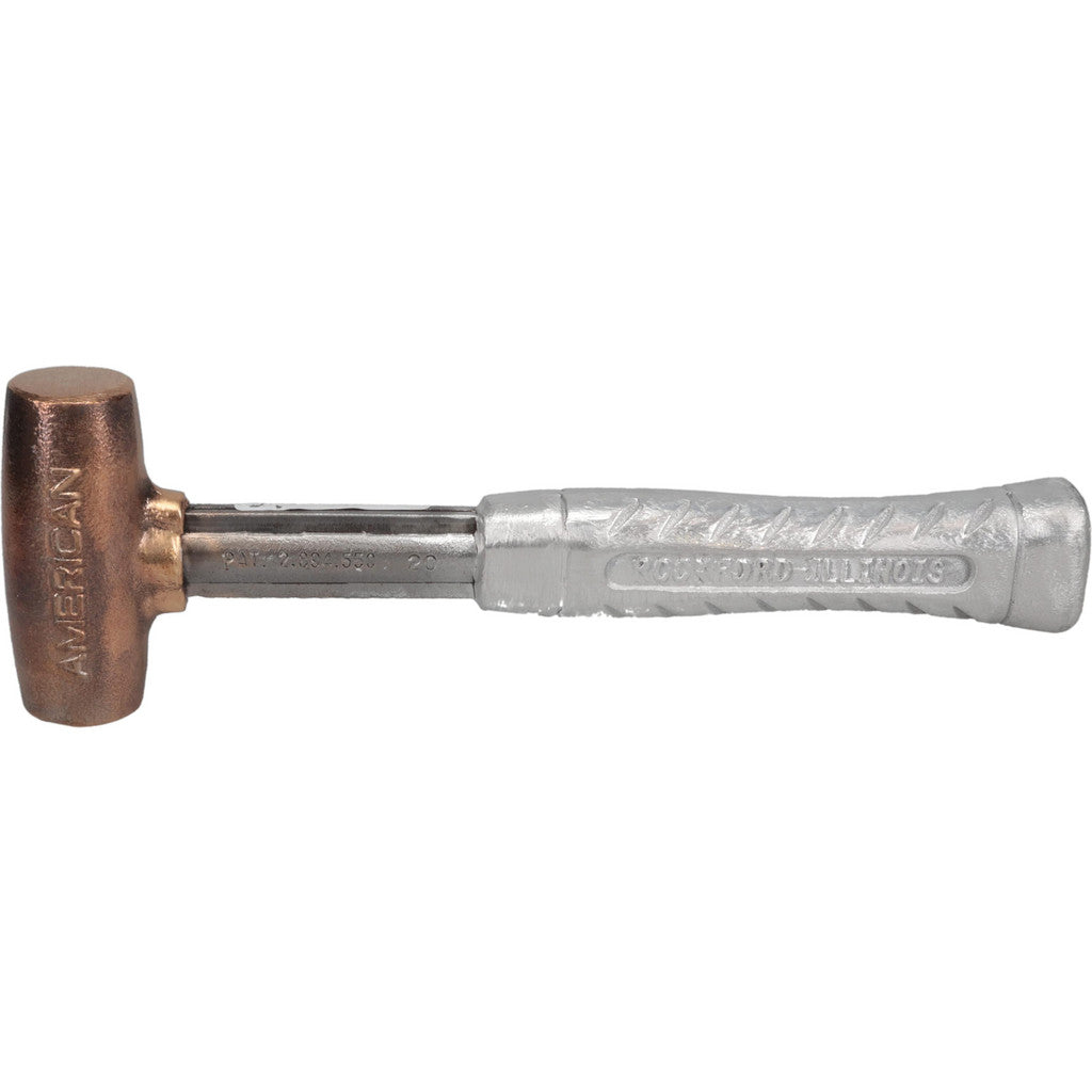 American Hammer AM2BZAG Non-Marring Hammer: 2 lb, 1-1/4" Face Dia, Bronze Head