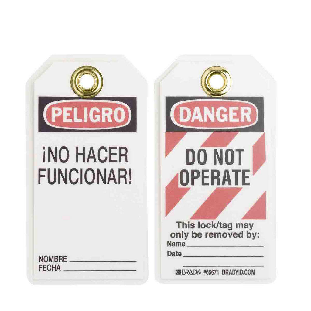 Brady 65671 Do Not Operate Tag: Rectangle, Polyester, "Danger"
