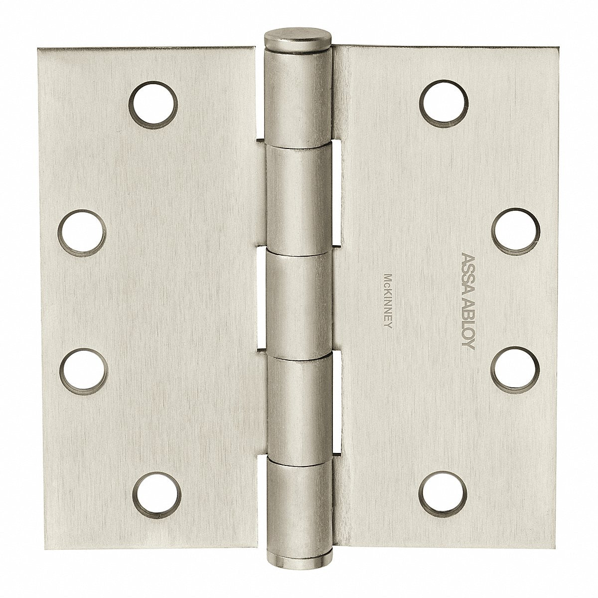 Mckinney Knuckle Hinge, Full Mortise Flush Mount, 3-1/2" x 1-7/16", Plain Bearing, Satin Nickel, 150 lb Load (55314)
