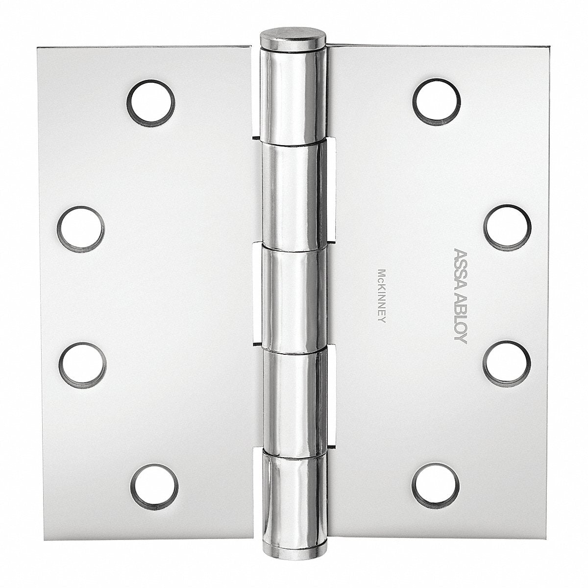 Mckinney Knuckle Hinge, Full Mortise Flush Mount, 4" x 1-11/16", Plain Bearing, Bright Chrome, 150 lb Load (55499)