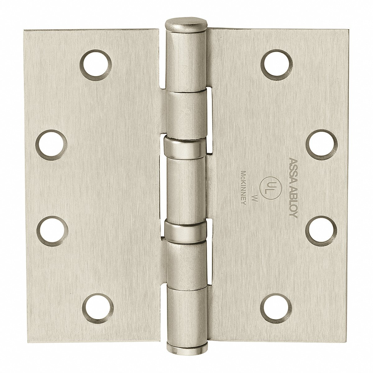 Mckinney Knuckle Hinge, Full Mortise Flush Mount, 3-1/2" x 1-7/16", Ball Bearing, Satin Nickel, 150 lb Load (55392)
