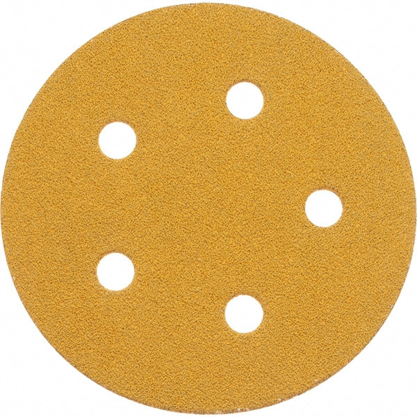 CGW Abrasives 49990 Hook & Loop Disc: 5" Dia, 150 Grit, Coated, Aluminum Oxide