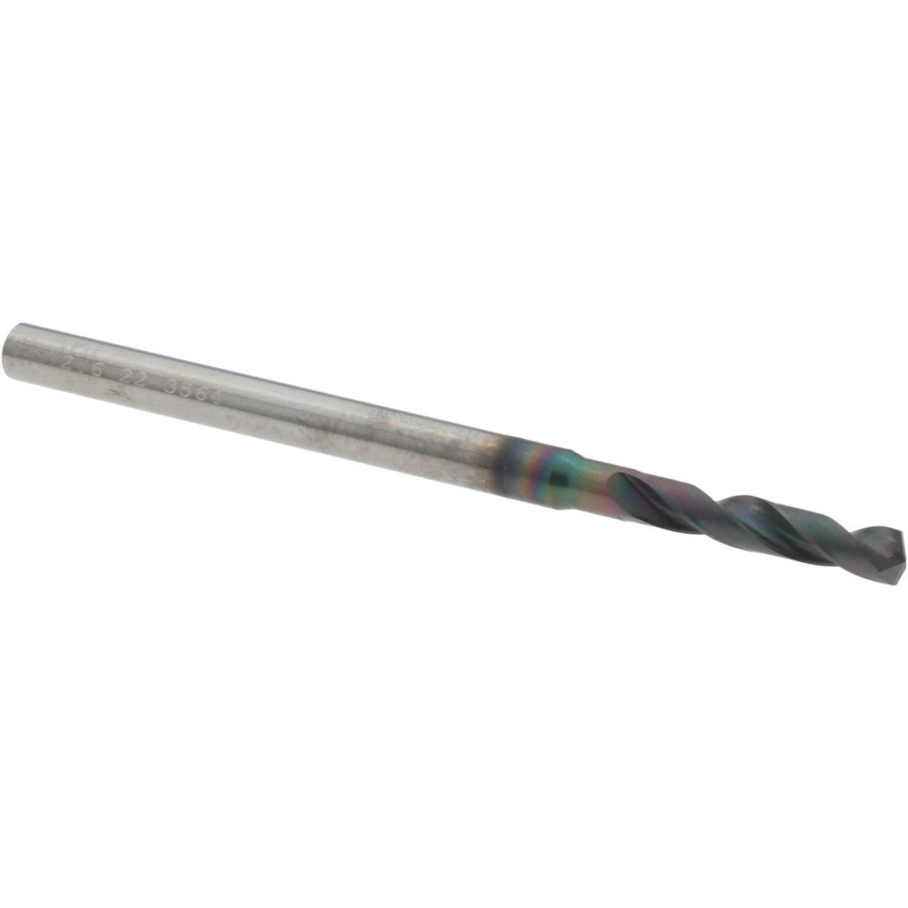 OSG HP243-1024 Screw Machine Drill Bit: 2.60 mm (0.1024) Dia, 140 deg, Solid Carbide