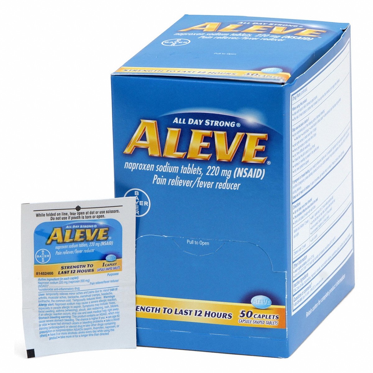 Aleve Naproxen Sodium Pain/Fever Relief, Pk50 (48850)