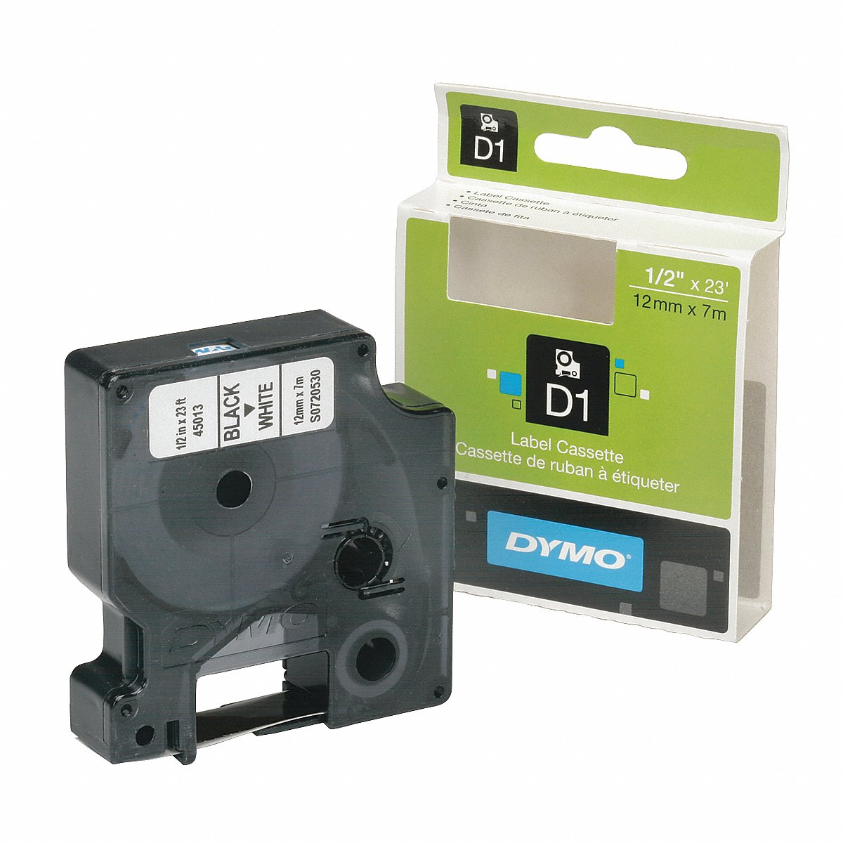 7510016576746 Dymo/Skilcraft Label Cassette 0.5" X 24 Ft White/Black Qty: 1 7510-01-657-6746