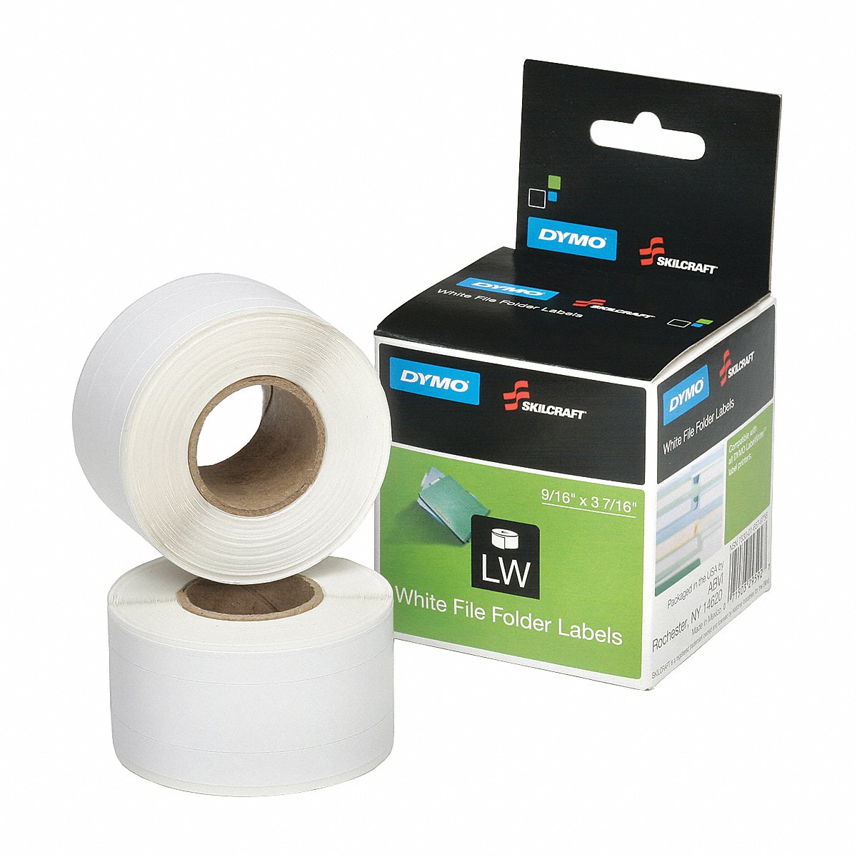 7530016579756 Dymo/SKILCRAFT LabelWriter Thermal Labels, File Folder Label, 0.56" x 3.43", Black on White