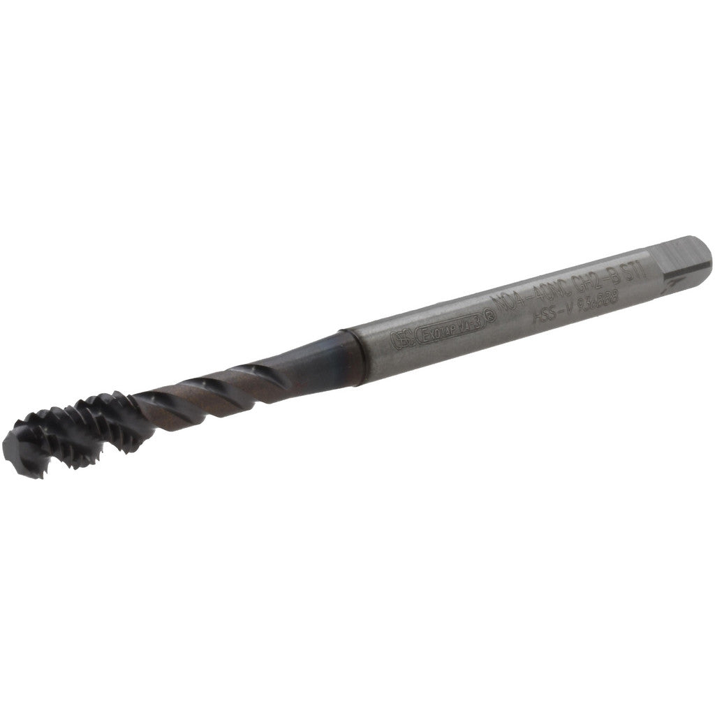 OSG 144808 #4-40 UNC, 3 Flute, 45° Helix, Bottoming Chamfer, V Finish, High Speed Steel Spiral Flute STI Tap