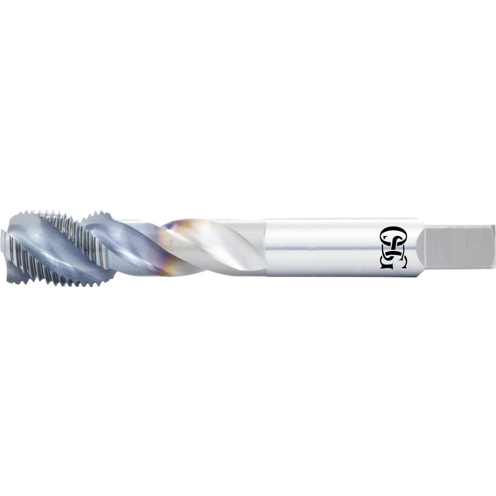OSG 1654000608 Spiral Flute Tap: M8x1.25 Metric, 3 Flutes, Semi-Bottoming, 6H Class of Fit, Powdered Metal, V Coated