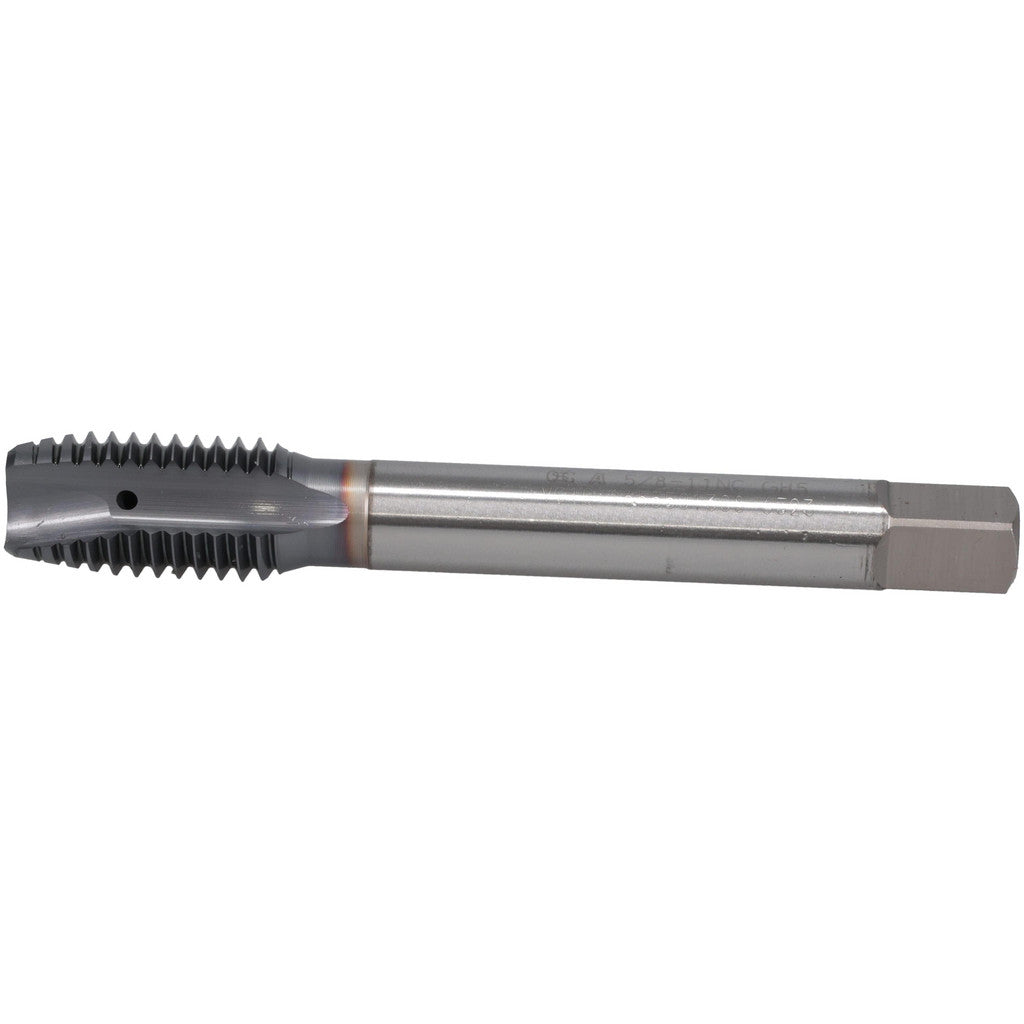 OSG 1655501308 Spiral Point Tap: 5/8-11 UNC, 3 Flutes, Plug Chamfer, 2B Class of Fit, Powdered Metal HSS, V Coated