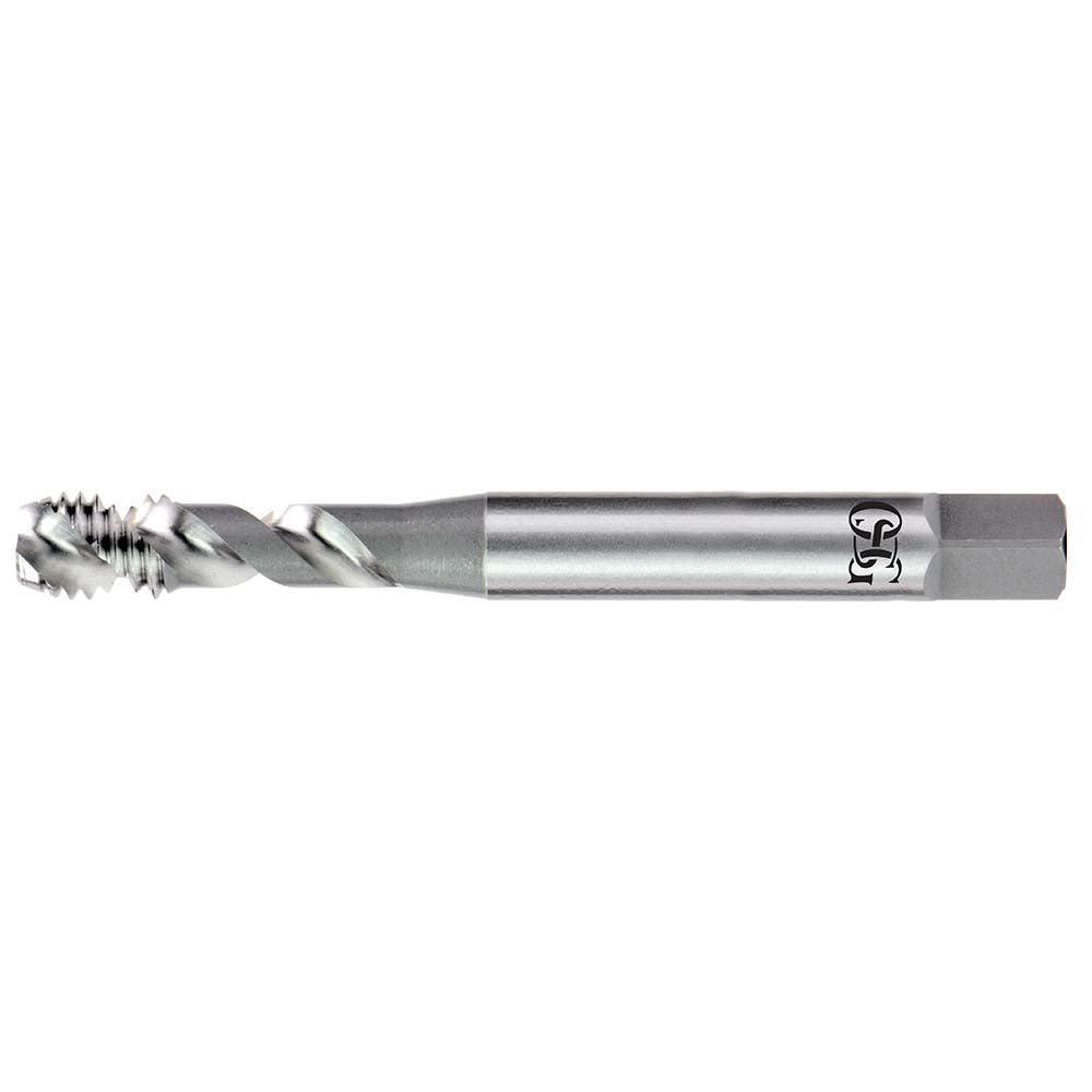 OSG 1303900400 #8-32 UNC, 2 Flute, 50° Helix, Semi-Bottoming Chamfer, Bright Finish, High Speed Steel Spiral Flute STI Tap