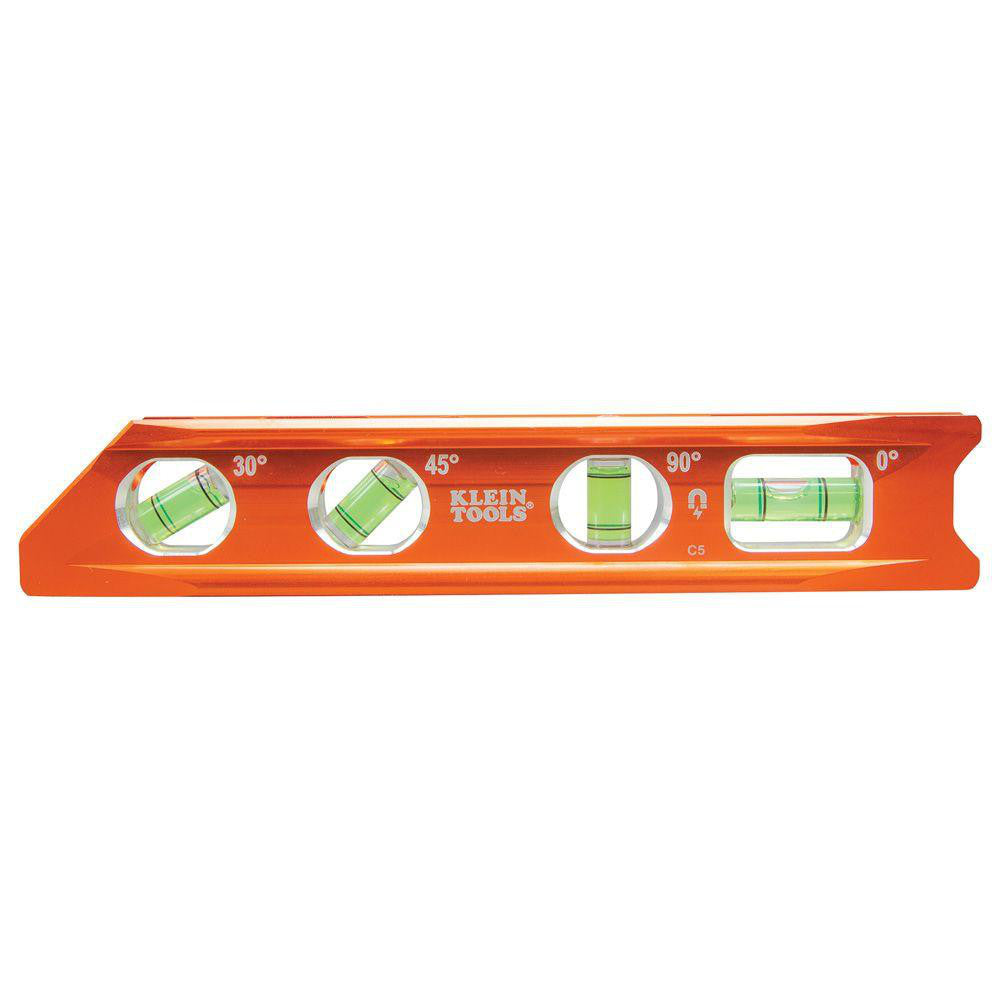 Klein Tools 935RB Box Beam, I-Beam & Torpedo Levels; Level Type: Torpedo; Length (Inch): 8; Magnetic: Yes; Accuracy: ±0.029 degree; Body Material: Aluminum; Top Read: No