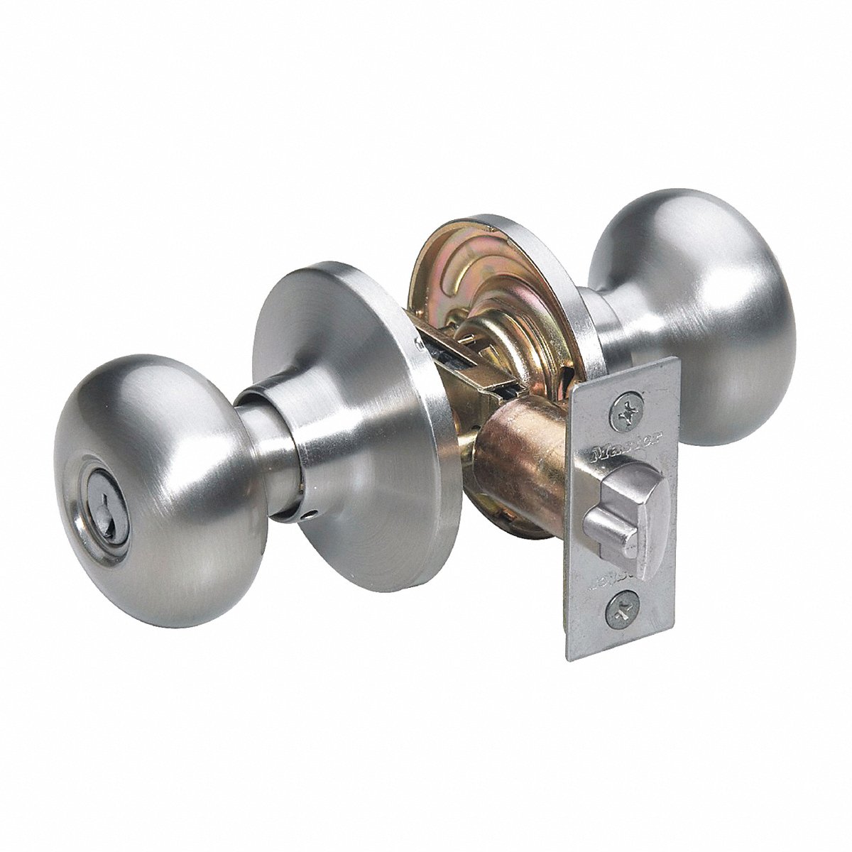 Master Lock Knob Lockset Biscuit Style Satin Nickel (BC0115KA4S) - Pack of 8