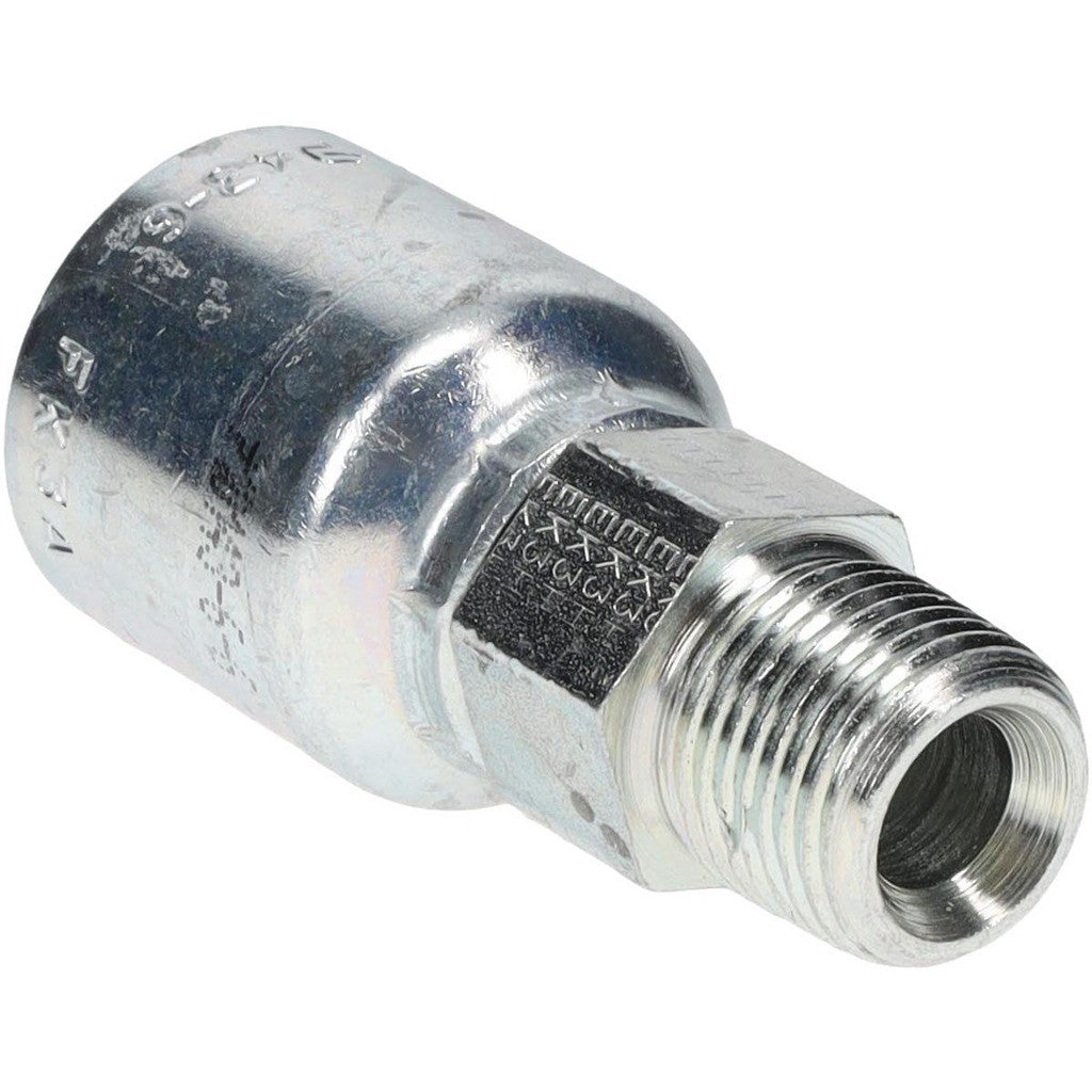 Parker 10143-6-6 Hydraulic Hose Male Rigid Fitting: 3/8" Hose ID, 6 Hose Size, 3/8-18, 10000 psi