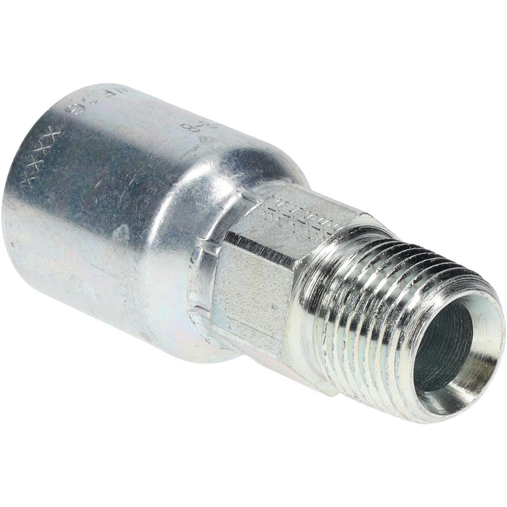 Parker 10143-8-8 Hydraulic Hose Male Rigid Fitting: 1/2" Hose ID, 8 Hose Size, 1/2-14, 10000 psi