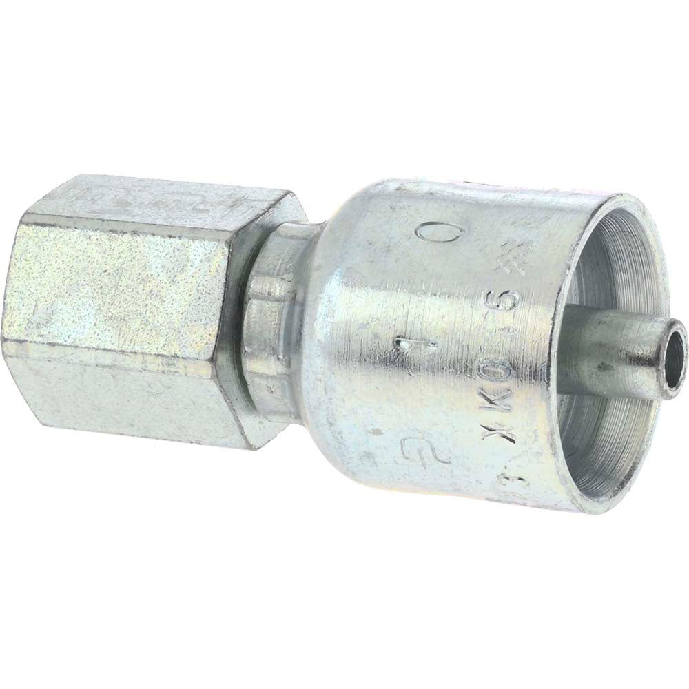 Parker 10243-4-4 Hydraulic Hose Female Rigid Fitting: 1/4" Hose ID, 4 Hose Size, 1/4-18