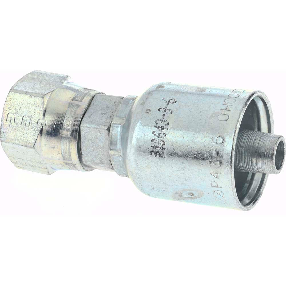 Parker 10643-8-6 Hydraulic Hose Female JIC 37 deg Swivel Fitting: 3/8" Hose ID, 6 Hose Size, 1/2" Thread