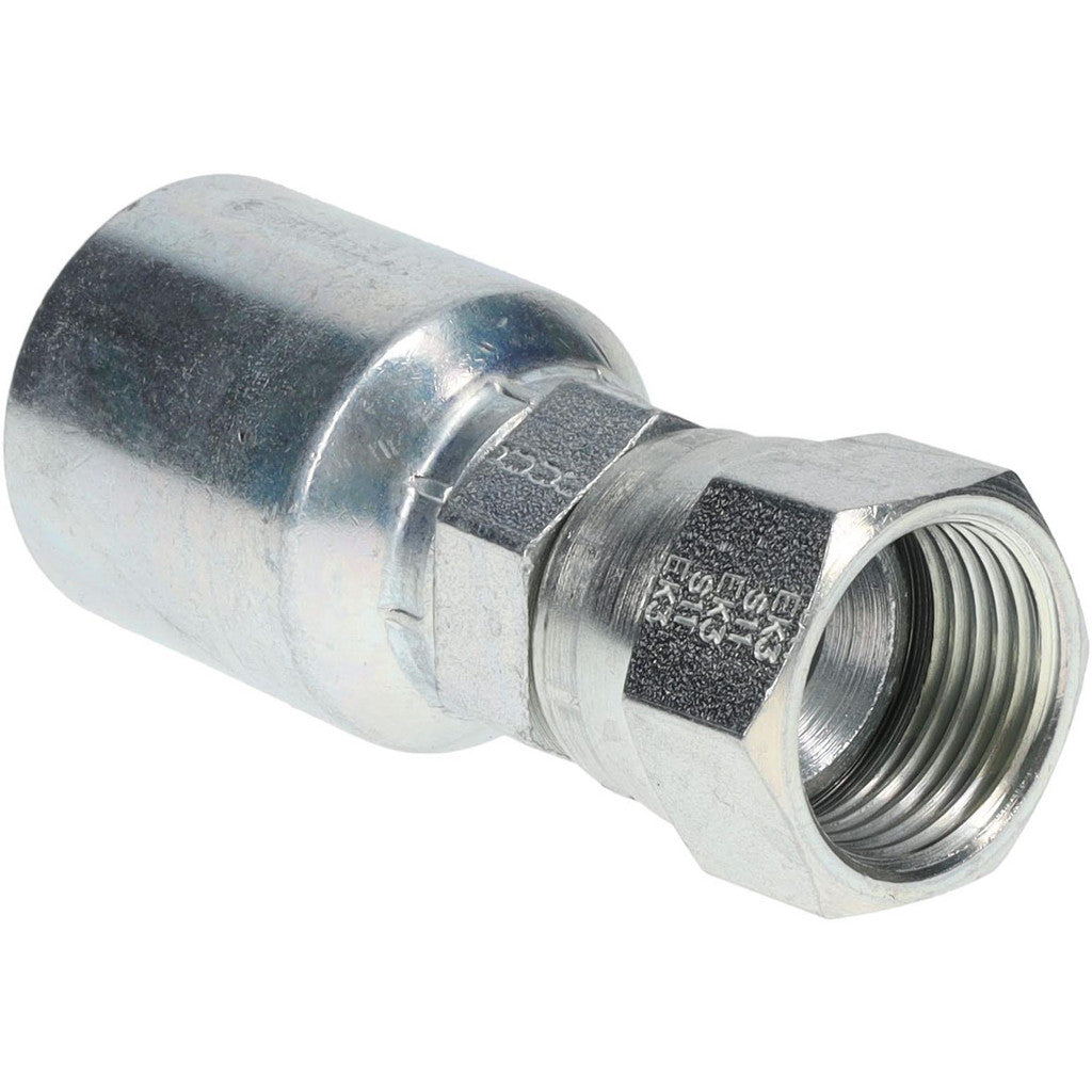 Parker 10643-10-8 Hydraulic Hose Female JIC 37 deg Swivel Fitting: 1/2" Hose ID, 8 Hose Size, 5/8" Thread
