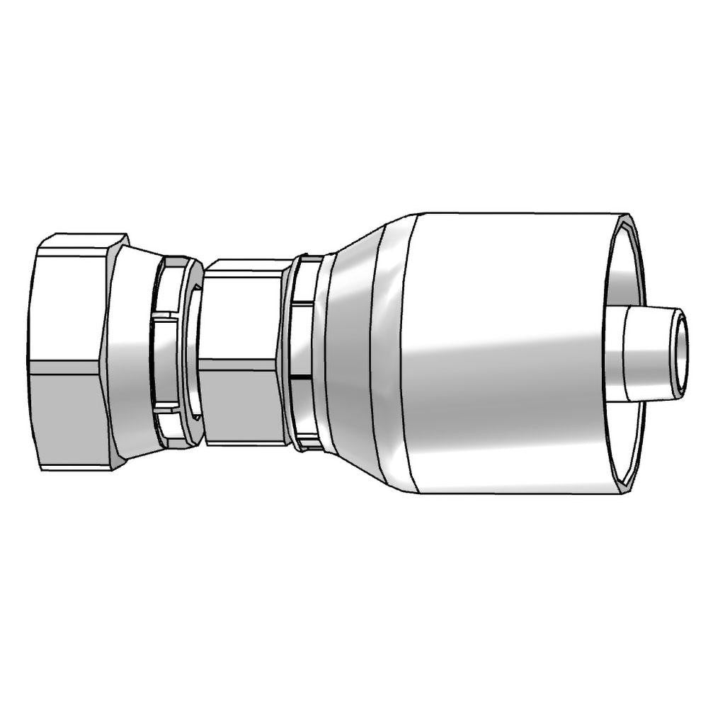 Parker 10743-6-6 Hydraulic Hose Female Swivel Fitting: 3/8" Hose ID, 6 Hose Size, 3/8" Thread