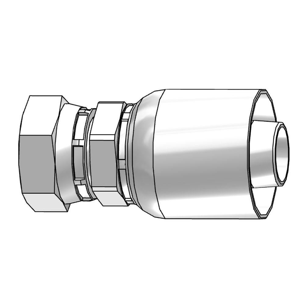 Parker 10743-16-16 Hydraulic Hose Female Swivel Fitting: 1" Hose ID, 16 Hose Size, 1" Thread