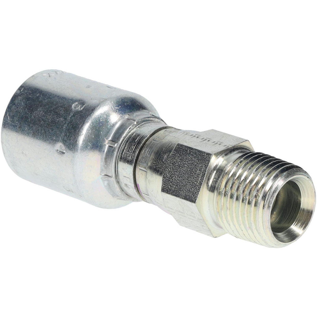 Parker 11343-8-8 Hydraulic Hose Male NPTF Pipe Swivel Fitting: 1/2" Hose ID, 8 Hose Size, 1/2" Thread